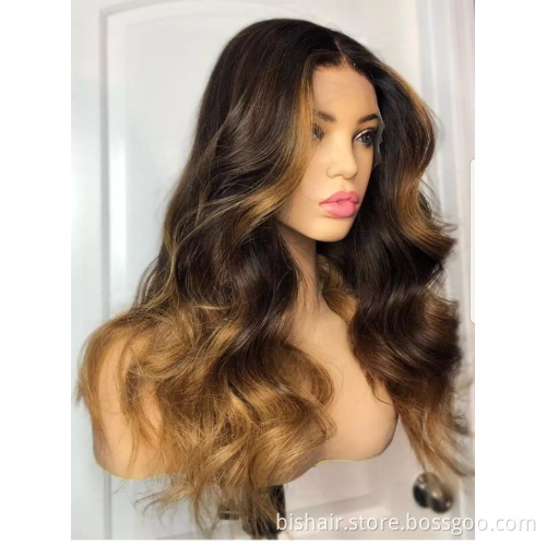 Human  Hair  Wigs  Body  Wave  Colored   Virgin  Hair  360  Hd  Transparent  Full  Lace  Front   Wig  Body  Wave